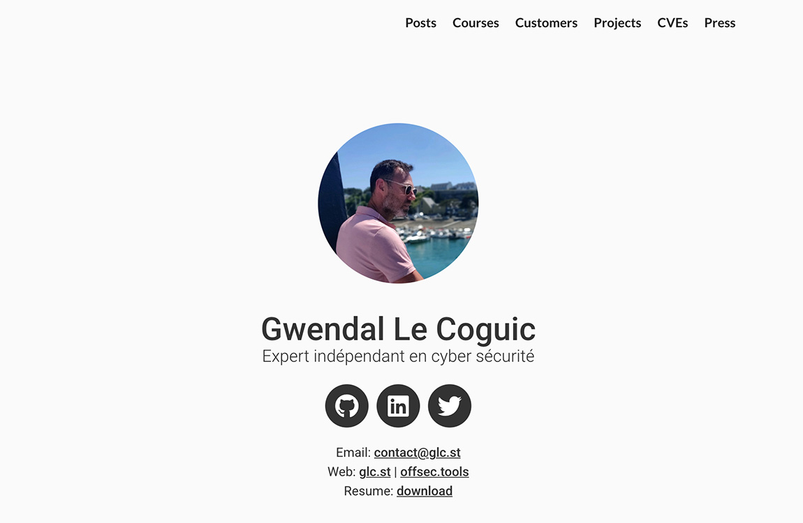 Vulnerabilities list · Gwendal Le Coguic