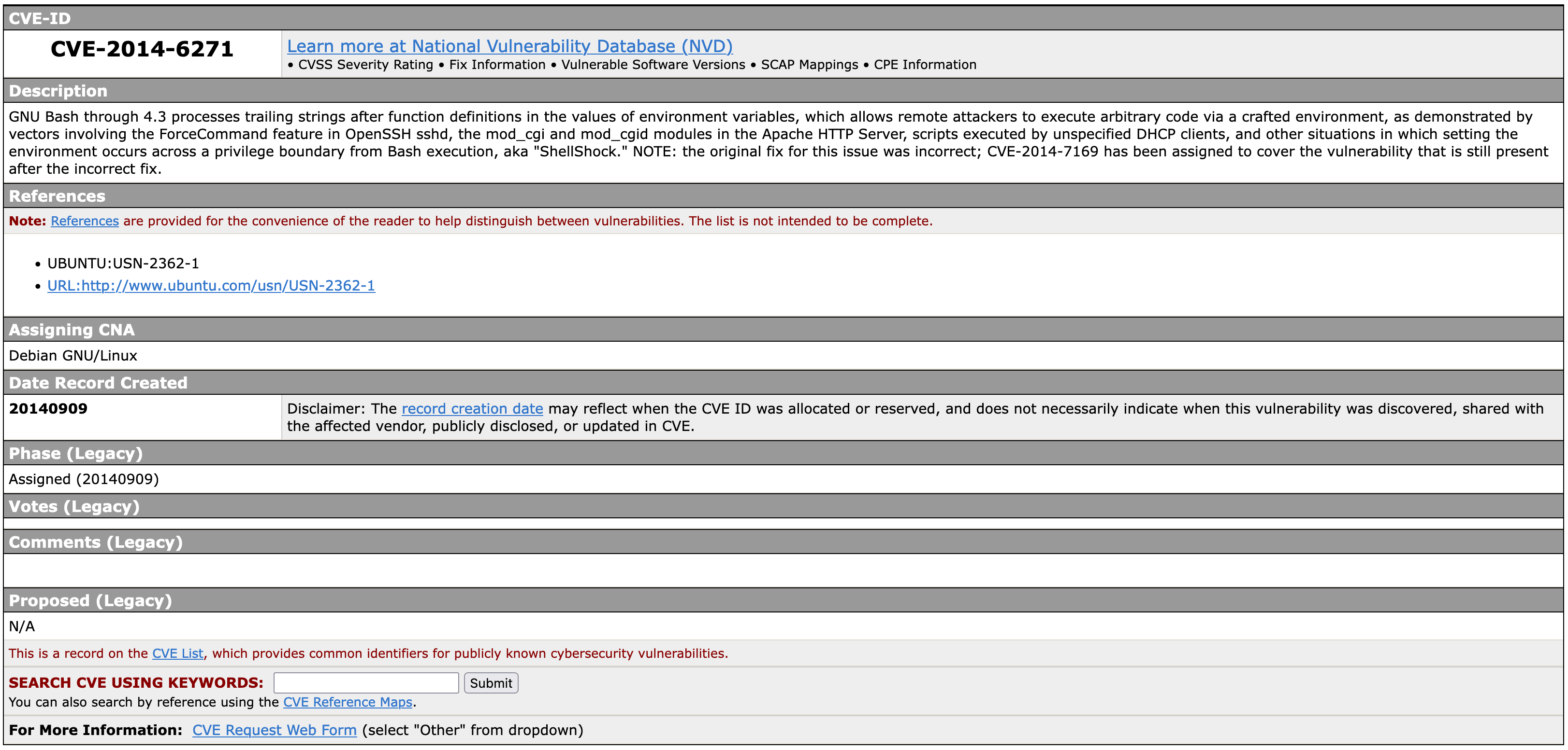 cve informations
