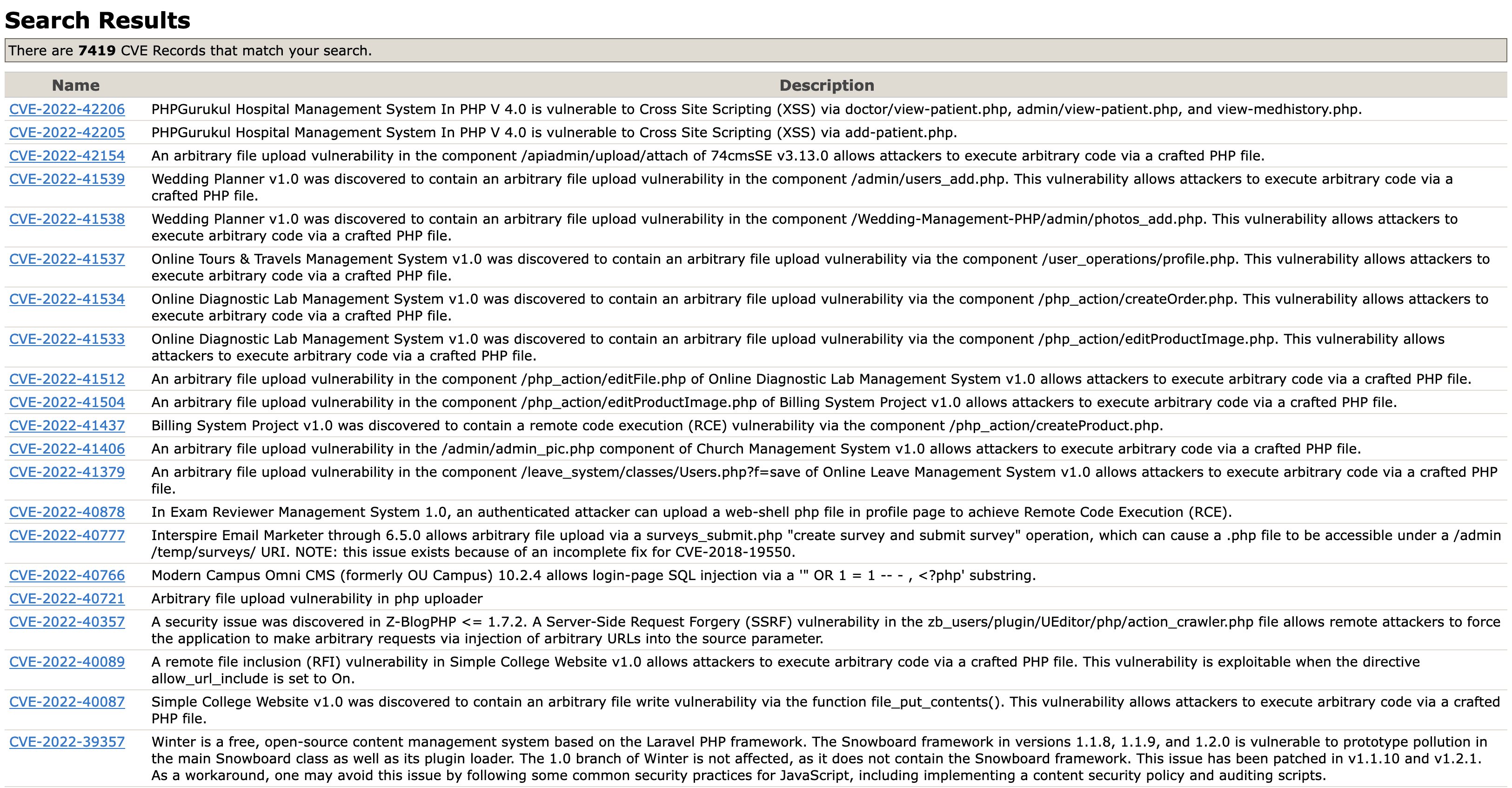 cve search