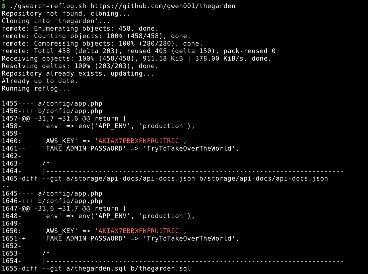 github reflog