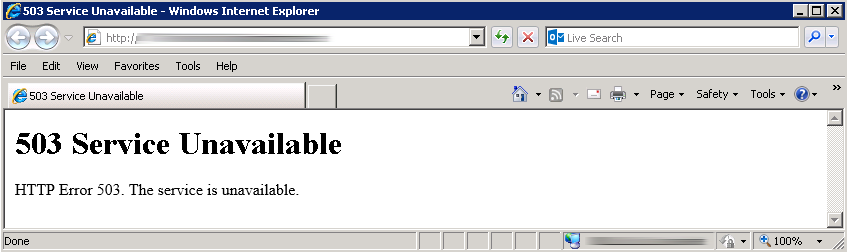 ie service unavailable