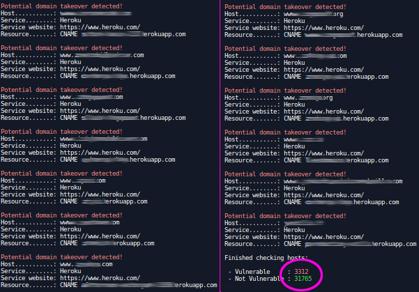 massive subdomain takeover Aquatone