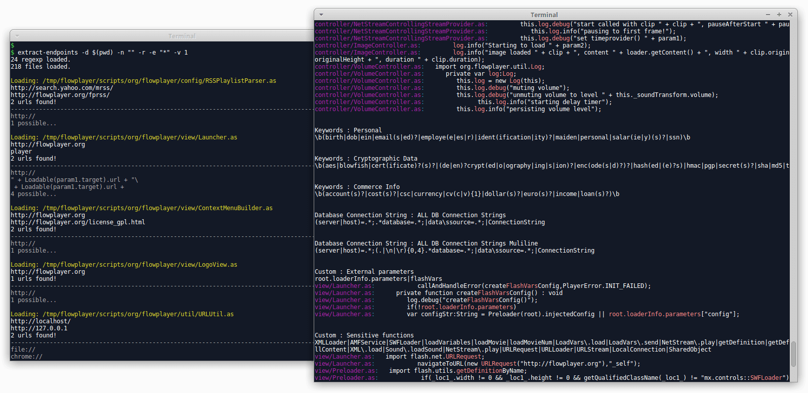 SWF testing extract datas