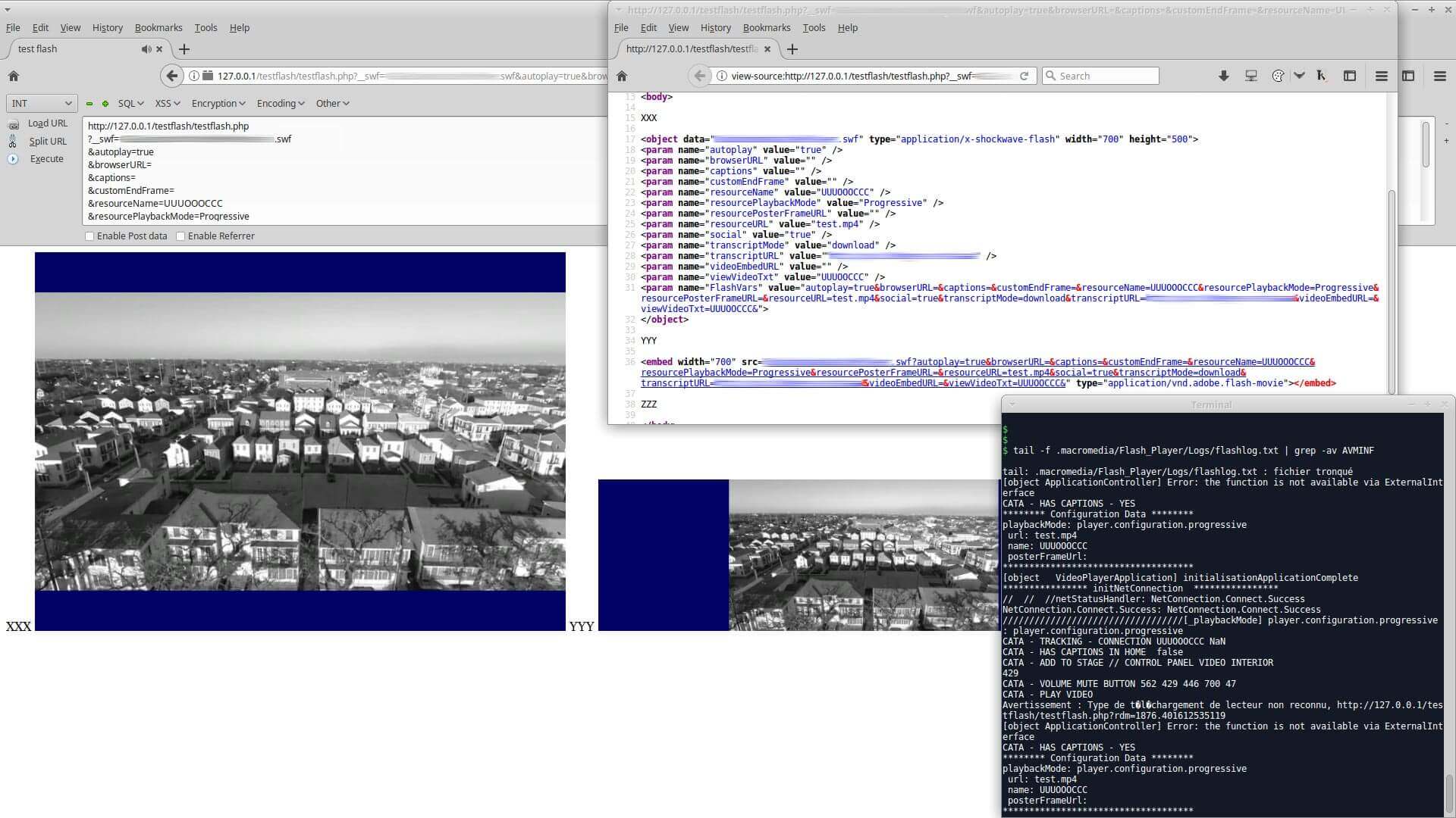 SWF testing flash log