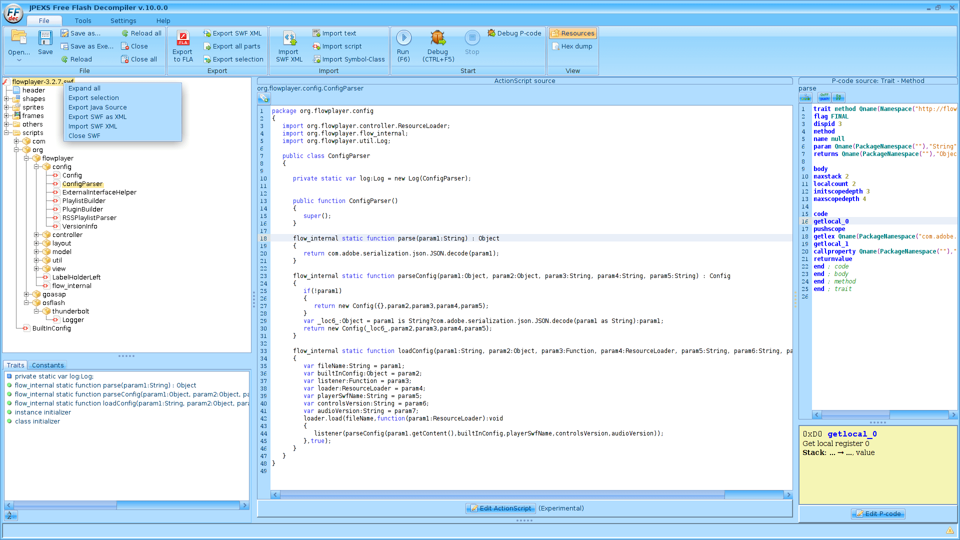 SWF testing JPEXS